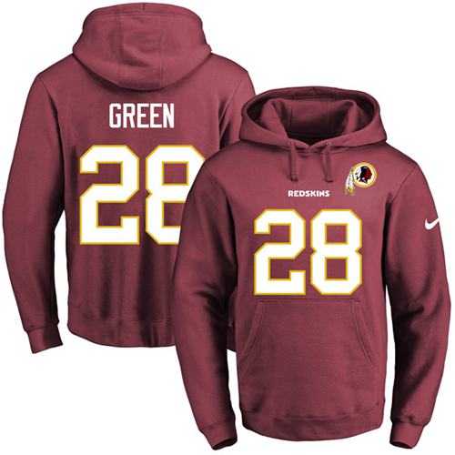 Nike Washington Redskins #28 Darrell Green Burgundy Red Name & Number Pullover NFL Hoodie