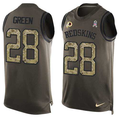 Nike Washington Redskins #28 Darrell Green Green Men's Stitched NFL Limited Salute To Service Tank Top Jersey