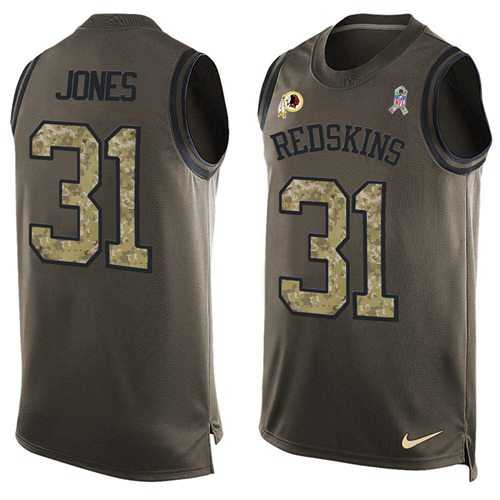 Nike Washington Redskins #31 Matt Jones Green Men's Stitched NFL Limited Salute To Service Tank Top Jersey