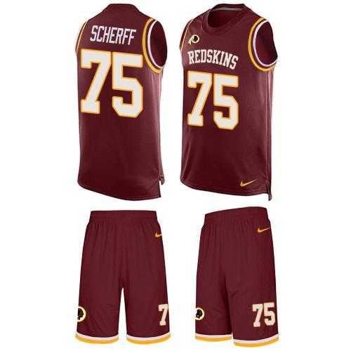 Nike Washington Redskins #75 Brandon Scherff Burgundy Red Team Color Men's Stitched NFL Limited Tank Top Suit Jersey