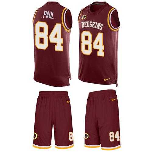 Nike Washington Redskins #84 Niles Paul Burgundy Red Team Color Men's Stitched NFL Limited Tank Top Suit Jersey