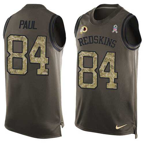 Nike Washington Redskins #84 Niles Paul Green Men's Stitched NFL Limited Salute To Service Tank Top Jersey