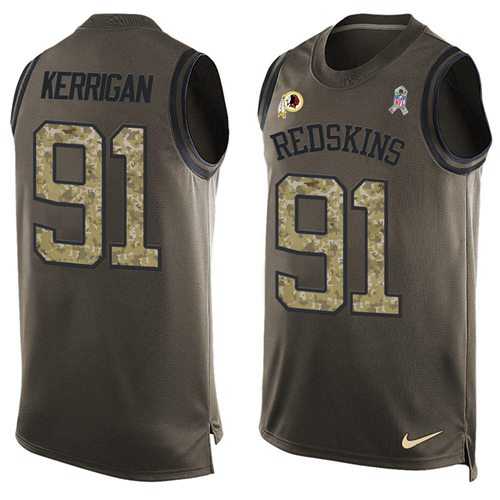 Nike Washington Redskins #91 Ryan Kerrigan Green Men's Stitched NFL Limited Salute To Service Tank Top Jersey