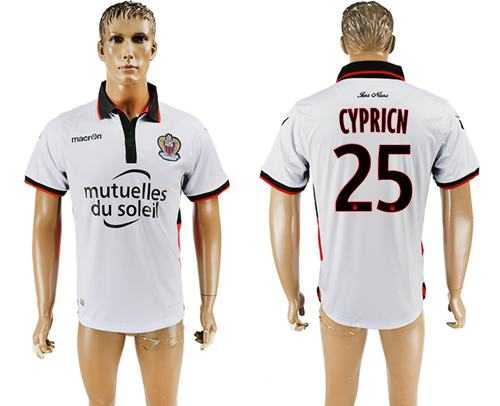 OGC Nice #25 Cypricn Away Soccer Club Jersey