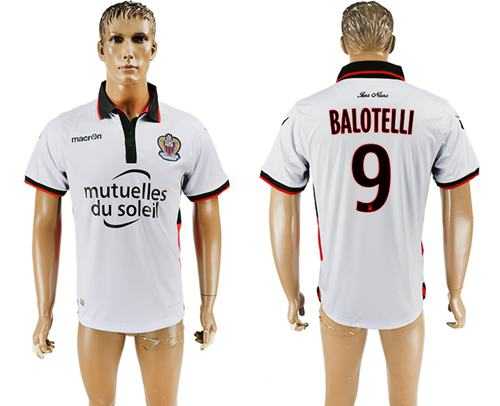 OGC Nice #9 Balotelli Away Soccer Club Jersey