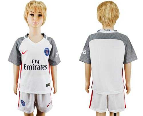 Paris Saint-Germain Blank White Training Kid Soccer Club Jersey