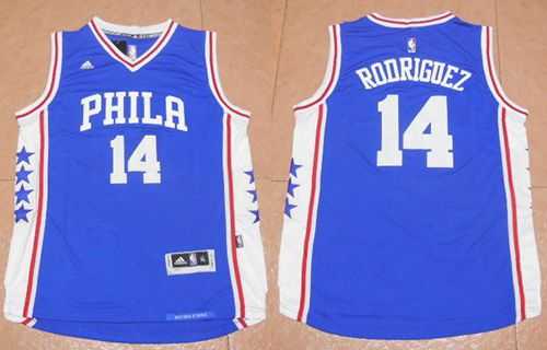 Philadelphia 76ers #14 Sergio Rodriguez Blue Stitched NBA Jersey