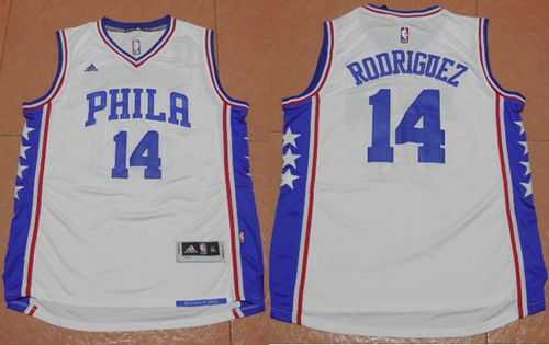 Philadelphia 76ers #14 Sergio Rodriguez White Stitched NBA Jersey