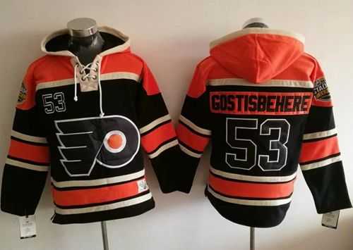 Philadelphia Flyers #53 Shayne Gostisbehere Black Sawyer Hooded Sweatshirt Stitched NHL Jersey