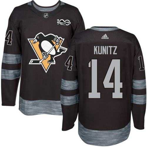 Pittsburgh Penguins #14 Chris Kunitz Black 1917-2017 100th Anniversary Stitched NHL Jersey