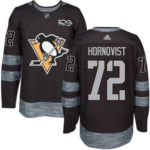 Pittsburgh Penguins #72 Patric Hornqvist Black 1917-2017 100th Anniversary Stitched NHL Jersey