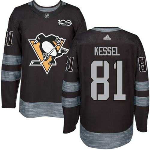 Pittsburgh Penguins #81 Phil Kessel Black 1917-2017 100th Anniversary Stitched NHL Jersey