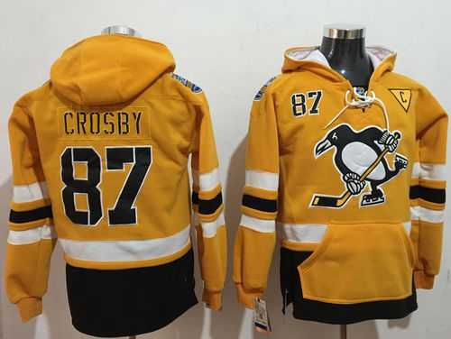 Pittsburgh Penguins #87 Sidney Crosby Gold Sawyer Hooded Sweatshirt 2017 Stadium Series Stitched NHL Jersey