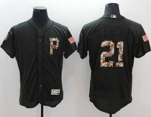 Pittsburgh Pirates #21 Roberto Clemente Green Flexbase Authentic Collection Salute to Service Stitched Baseball Jersey