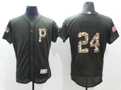 Pittsburgh Pirates #24 Barry Bonds Green Flexbase Authentic Collection Salute to Service Stitched Baseball Jersey