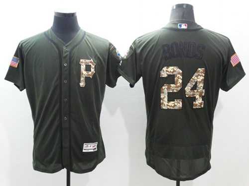 Pittsburgh Pirates #24 Barry Bonds Green Flexbase Authentic Collection Salute to Service Stitched Baseball Jersey Pittsburgh Pirates #24 Barry Bonds Green Flexbase Authentic Collection Salute to Service Stitched Baseball Jersey