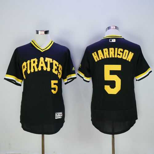 Pittsburgh Pirates #5 Josh Harrison Black Flexbase Authentic Collection Cooperstown Stitched Baseball Jersey Pittsburgh Pirates #5 Josh Harrison Black Flexbase Authentic Collection Cooperstown Stitched Baseball Jersey
