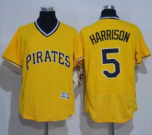 Pittsburgh Pirates #5 Josh Harrison Gold Flexbase Authentic Collection Cooperstown Stitched Baseball Jersey
