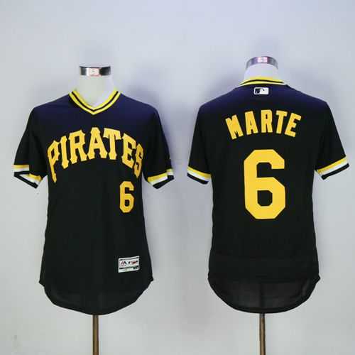 Pittsburgh Pirates #6 Starling Marte Black Flexbase Authentic Collection Cooperstown Stitched Baseball Jersey