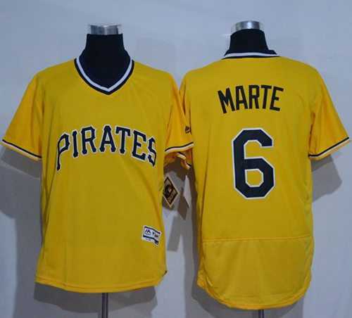 Pittsburgh Pirates #6 Starling Marte Gold Flexbase Authentic Collection Cooperstown Stitched Baseball Jersey