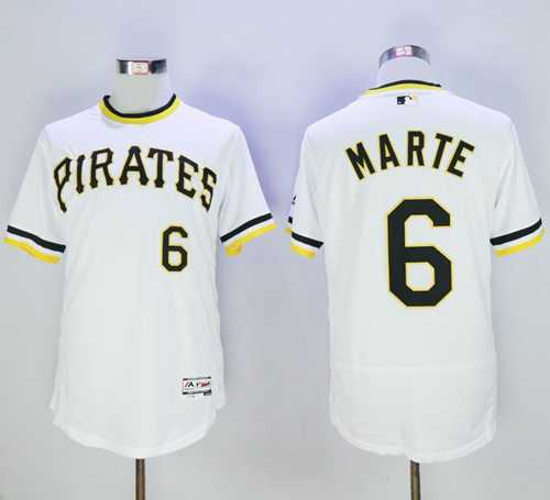 Pittsburgh Pirates #6 Starling Marte White Flexbase Authentic Collection Cooperstown Stitched Baseball Jersey