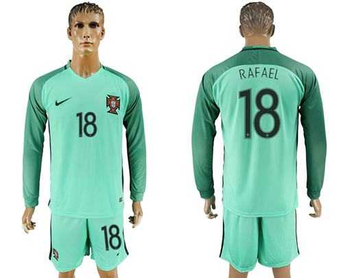 Portugal #18 Rafael Away Long Sleeves Soccer Country Jersey