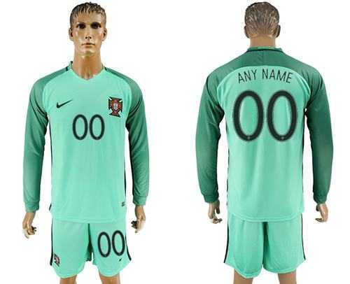 Portugal Personalized Away Long Sleeves Soccer Country Jersey