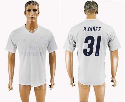 Real Madrid #31 R.Yanez Marine Environmental Protection Home Soccer Club Jersey