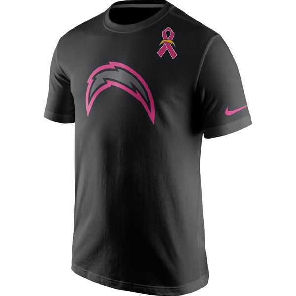 San Diego Chargers Nike Breast Cancer Awareness Team Travel Performance T-Shirt Black