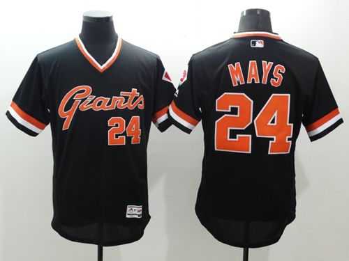 San Francisco Giants #24 Willie Mays Black Flexbase Authentic Collection Cooperstown Stitched Baseball Jersey