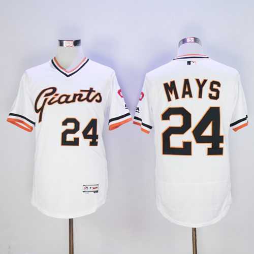 San Francisco Giants #24 Willie Mays White Flexbase Authentic Collection Cooperstown Stitched Baseball Jersey