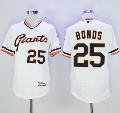 San Francisco Giants #25 Barry Bonds White Flexbase Authentic Collection Cooperstown Stitched Baseball Jersey