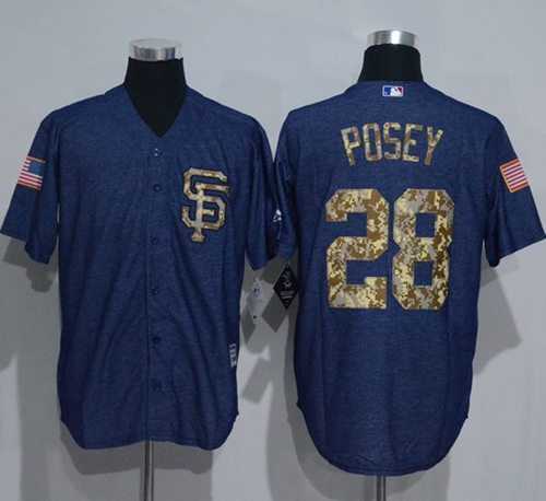 San Francisco Giants #28 Buster Posey Denim Blue Salute to Service Stitched Baseball jerseys San Francisco Giants #28 Buster Posey Denim Blue Salute to Service Stitched Baseball jerseys