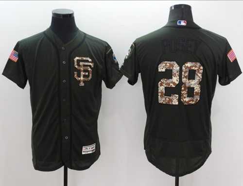 San Francisco Giants #28 Buster Posey Green Flexbase Authentic Collection Salute to Service Stitched Baseball Jersey