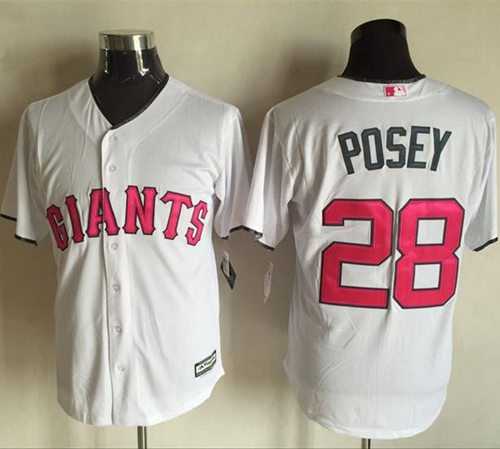 San Francisco Giants #28 Buster Posey White New Cool Base 2016 Mother's Day Stitched Baseball Jersey