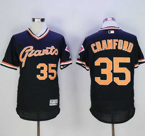 San Francisco Giants #35 Brandon Crawford Black Flexbase Authentic Collection Cooperstown Stitched Baseball Jersey