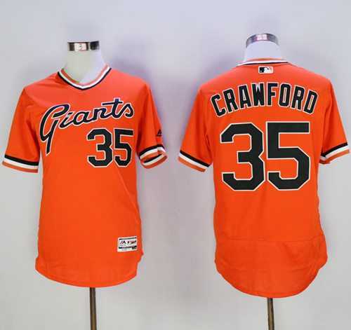 San Francisco Giants #35 Brandon Crawford Orange Flexbase Authentic Collection Cooperstown Stitched Baseball jerseys