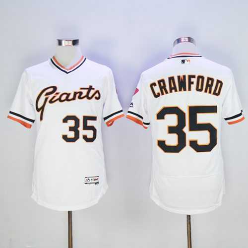 San Francisco Giants #35 Brandon Crawford White Flexbase Authentic Collection Cooperstown Stitched Baseball Jersey