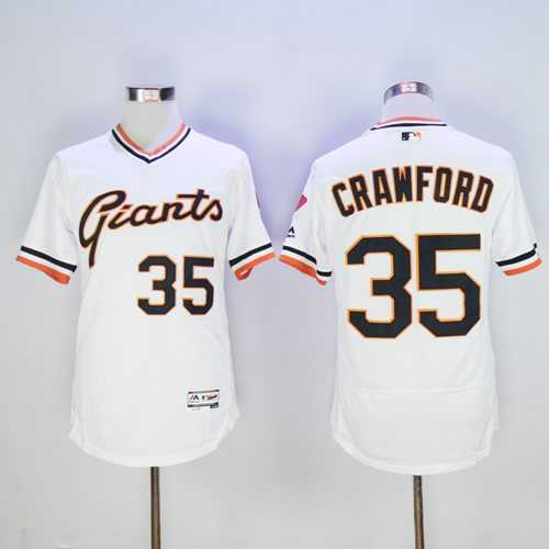 San Francisco Giants #35 Brandon Crawford White Flexbase Authentic Collection Cooperstown Stitched Baseball Jersey San Francisco Giants #35 Brandon Crawford White Flexbase Authentic Collection Cooperstown Stitched Baseball Jersey
