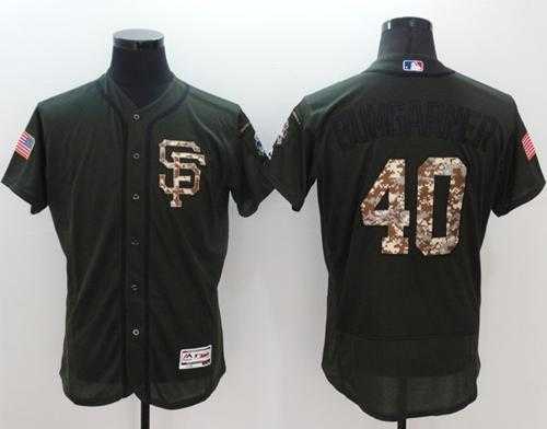San Francisco Giants #40 Madison Bumgarner Green Flexbase Authentic Collection Salute to Service Stitched Baseball Jersey