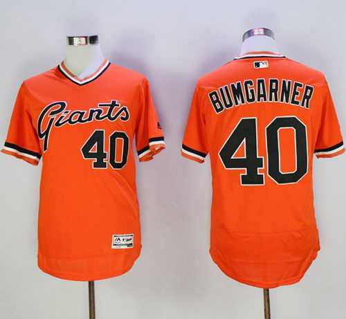 San Francisco Giants #40 Madison Bumgarner Orange Flexbase Authentic Collection Cooperstown Stitched Baseball jerseys