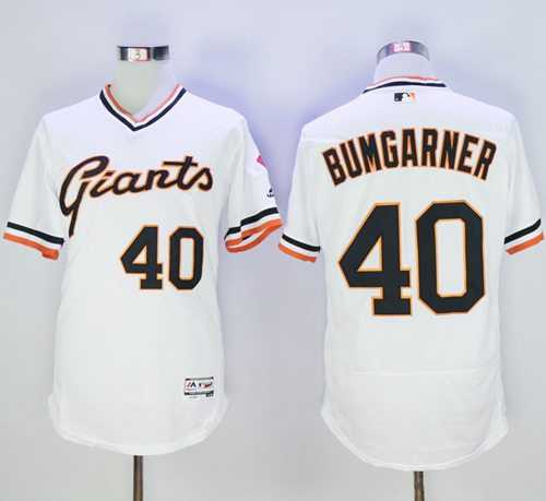 San Francisco Giants #40 Madison Bumgarner White Flexbase Authentic Collection Cooperstown Stitched Baseball Jersey