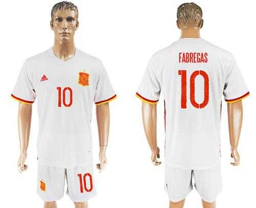 Spain #10 Fabregas Away Soccer Country Jersey