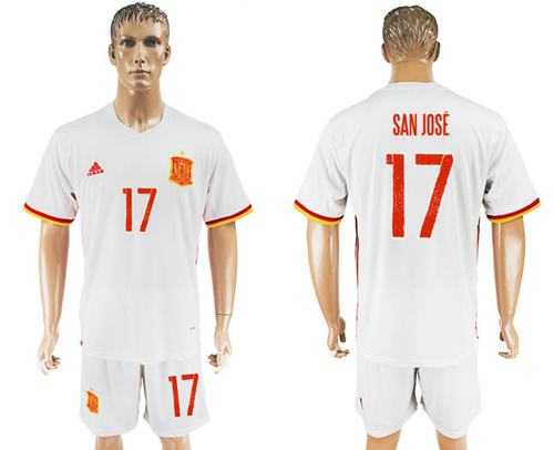 Spain #17 San Jose Away Soccer Country Jersey