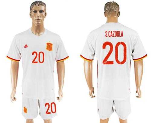 Spain #20 S.Cazorla Away Soccer Country Jersey