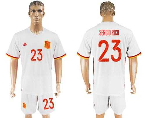 Spain #23 Sergio Rico Away Soccer Country Jersey