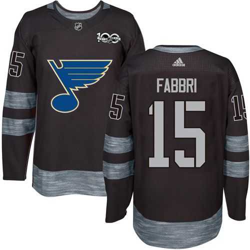 St. Louis Blues #15 Robby Fabbri Black 1917-2017 100th Anniversary Stitched NHL Jersey