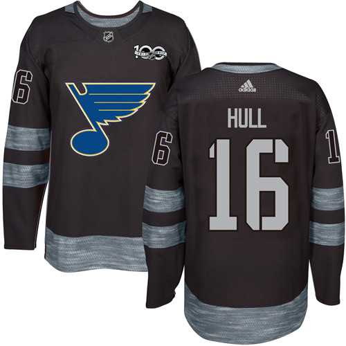 St. Louis Blues #16 Brett Hull Black 1917-2017 100th Anniversary Stitched NHL Jersey