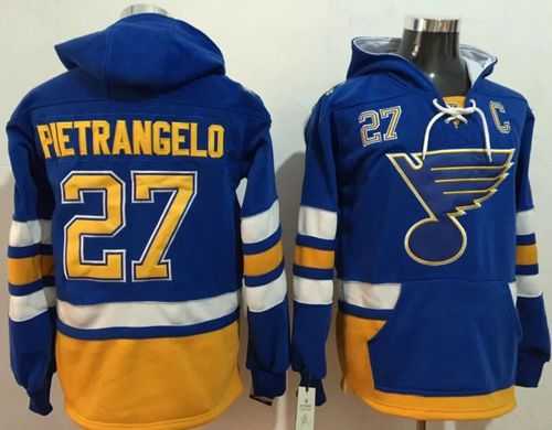 St. Louis Blues #27 Alex Pietrangelo Light Blue Name & Number Pullover NHL Hoodie