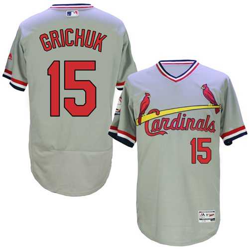 St.Louis Cardinals #15 Randal Grichuk Grey Flexbase Authentic Collection Cooperstown Stitched Baseball Jersey